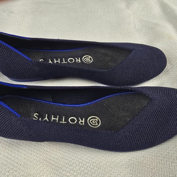 Rothy's Navy Blue Round Toe Women's Ballet Flat Dress Shoes Size 6 - Picture 1 of 9